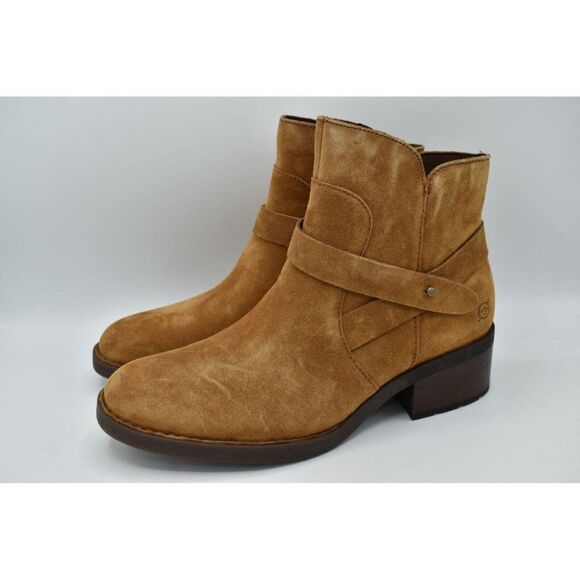 Born Womens Size 10 Tori Tan Suede Leather Heeled Booties Boots Shoes